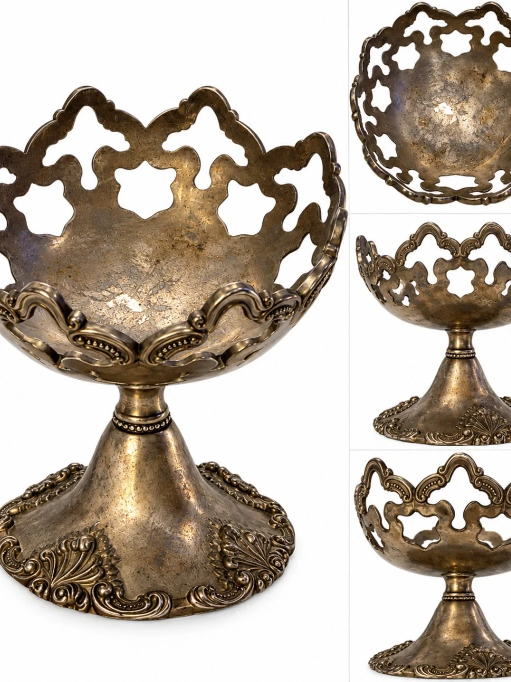 Ornate Metal Wall Bowl Accent in Gold Finish